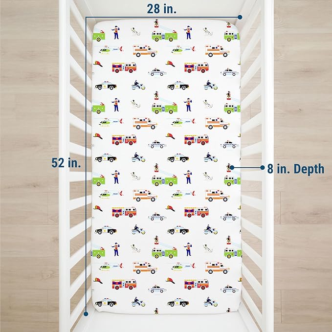 Wildkin Kids 100% Microfiber Crib Sheet – Soft, Breathable Fitted Sheet - Heroes