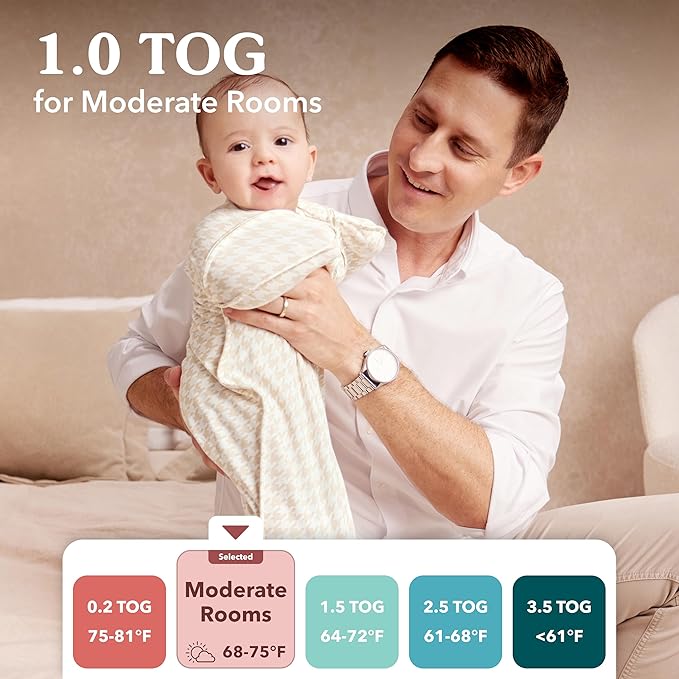 Love to Dream Swaddle Up Transition Bag Original, Arms Up Position, Light and Ultra Breathable Cotton - Sleep Bag - 1.0 TOG - (20-24°C) Ideal for Moderate Temps (Twinkle Powder Blue, Medium, 6–8.5kg)
