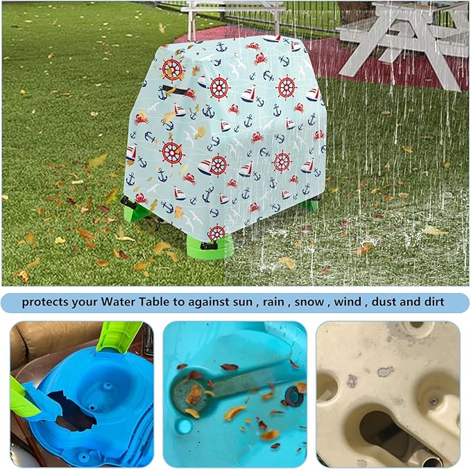 Kids Water Table Cover Fit Rain Showers Splash Pond Water Table,Waterproof Dust Proof Anti-UV Outdoor Toys Cover-Cover only