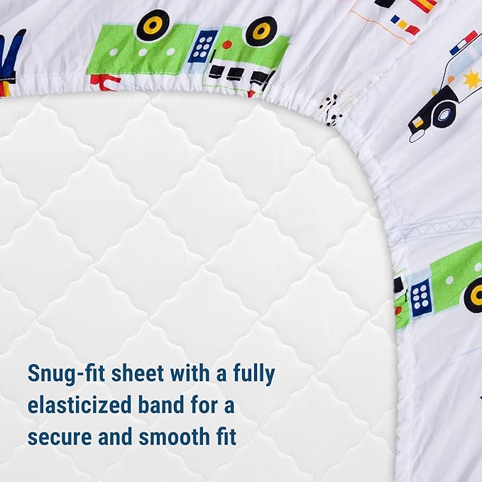 Wildkin Kids 100% Microfiber Crib Sheet – Soft, Breathable Fitted Sheet - Heroes