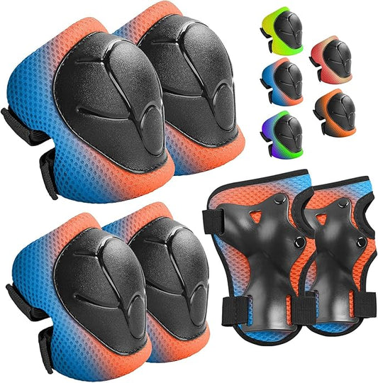 Kids Protective Gear Set Knee Pads for Kids 3-14 Years Toddler Knee and Elbow Pads with Wrist Guards 3 in 1 for Skating Cycling Bike Rollerblading Scooter