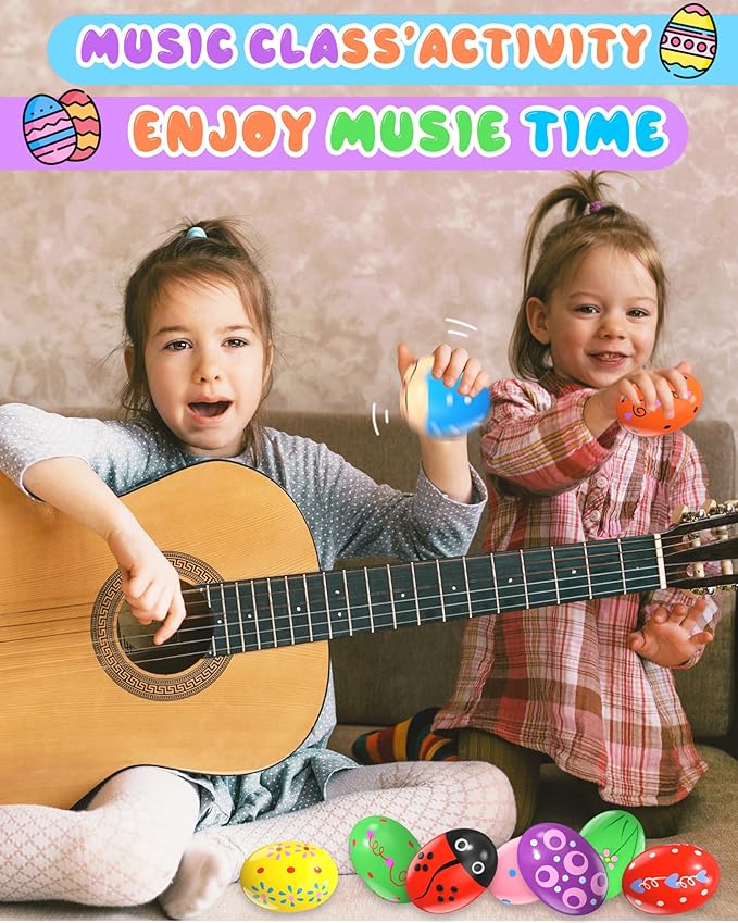 9 Pack Wooden Percussion Musical Shaker Christmas Stocking Stuffers for Toddler, Baby Stocking Easter Basket Stuffers Gifts Montessori Toys for Toddlers Kids Babies Boys Girls