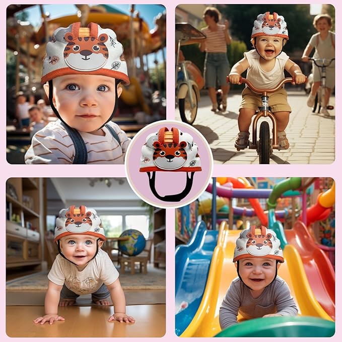 Baby Helmet for Crawing Walking,Soft Infant Safety Helmet,Baby Helmet 1-2 Years for Anti-Fall Head Protector,Adjustable, Breathable
