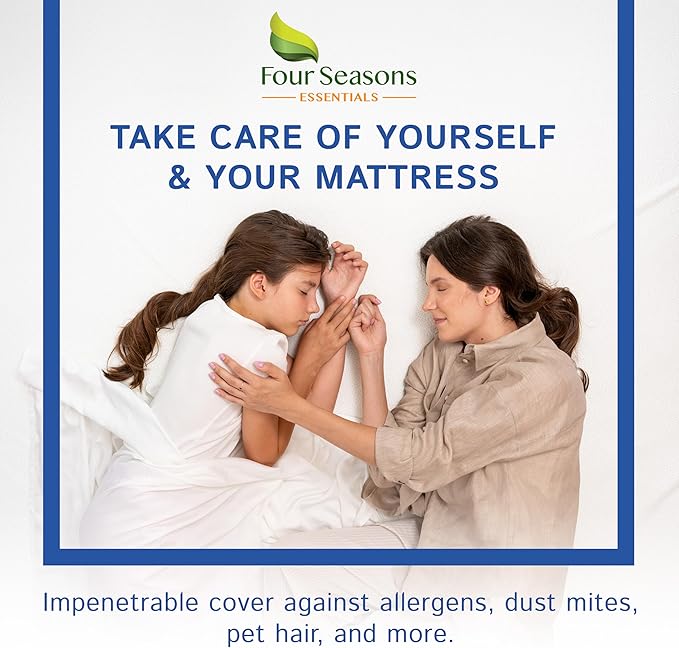 California King Size Mattress Protector Bed Bug Waterproof Zippered Cover - Hypoallergenic Premium Quality Encasement Protects Against Liquids, Dust - Breathable, Noiseless Fabric
