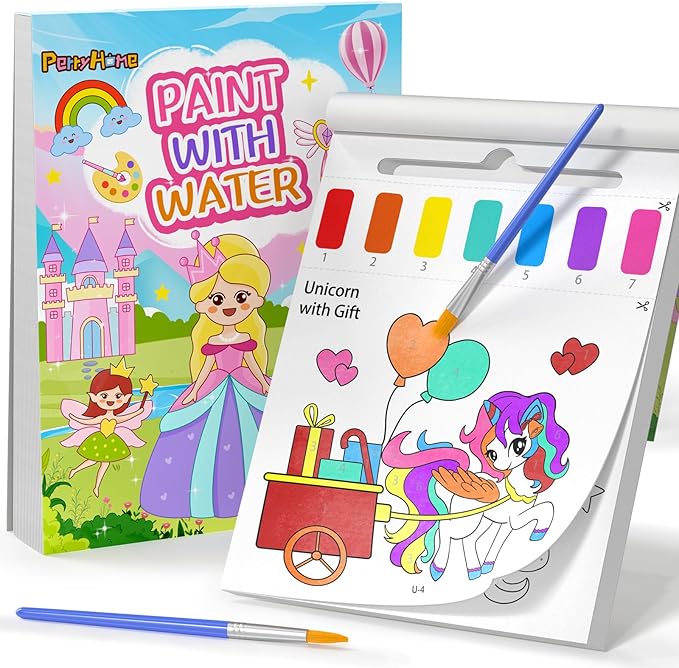 PERRYHOME Paint with Water Coloring Books for Kids,Mess Free Toddler Watercolor Painting Set,Unicorn Arts and Crafts Toys-Birthday Christmas Gifts for Toddlers Girls Ages 3 4 5 6 7 8