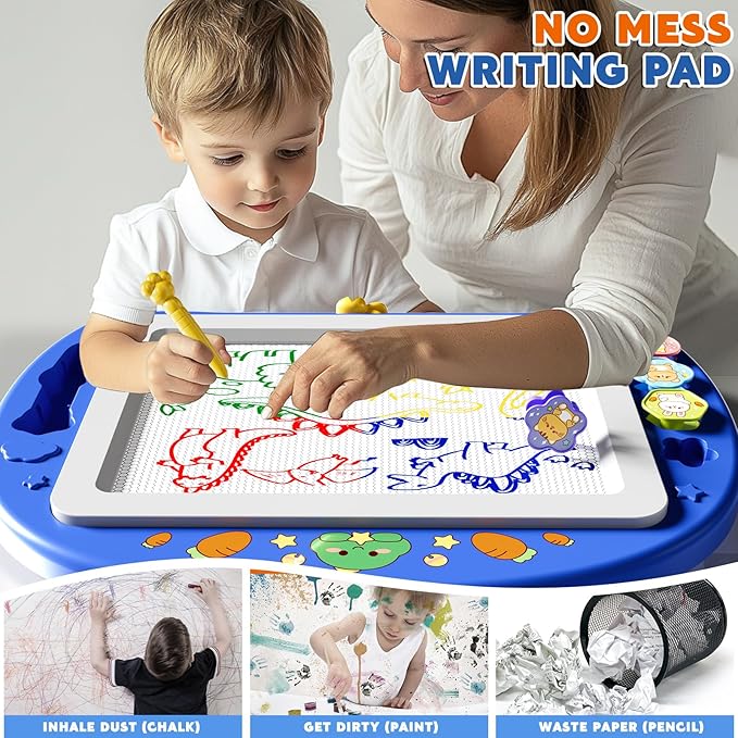 Large Magnetic Drawing Board 13 × 17 in Doodle Board Toddler Toys for Girls Boys 3 4 5 6 7 Year Old Kids, Preschool Educational Travel Toys Gifts Etch A Colorful Sketch Magnet Erasable Writing Pad