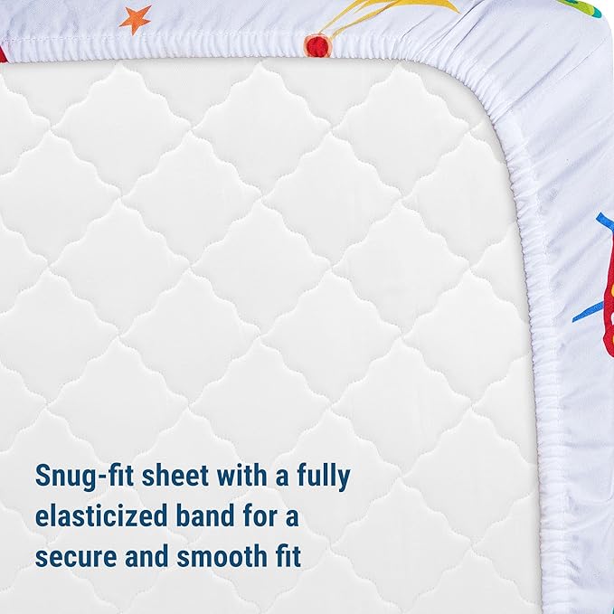 Wildkin Kids 100% Microfiber Crib Sheet – Soft, Breathable Fitted Sheet - Out of This World