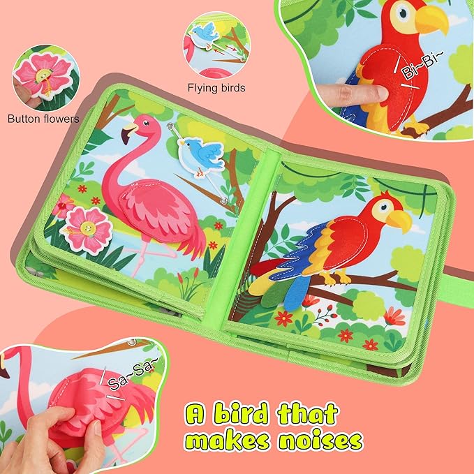 Toddler Busy Board Montessori Toys for 3 Year Old - Farm Busy Book Educational Learning Sensory Toy for Boys Girls - Christmas Birthday Gifts for Toddlers Travel Toys for Airplane Car