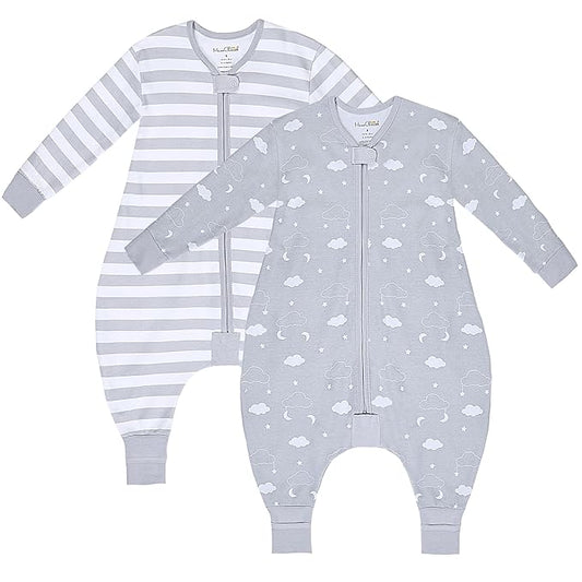 Mama Cheetah Toddler Sleep Sack with Feet, Long Sleeve 0.5 TOG Organic Cotton Baby Sleeping Bag with Legs, Wearable Blanket for Walkers w/ 2-Way Zipper, Toddler Blanket for Girls & Boys 6-18 M