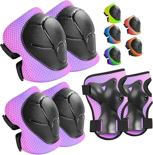 Kids Protective Gear Set Knee Pads for Kids 3-14 Years Toddler Knee and Elbow Pads with Wrist Guards 3 in 1 for Skating Cycling Bike Rollerblading Scooter