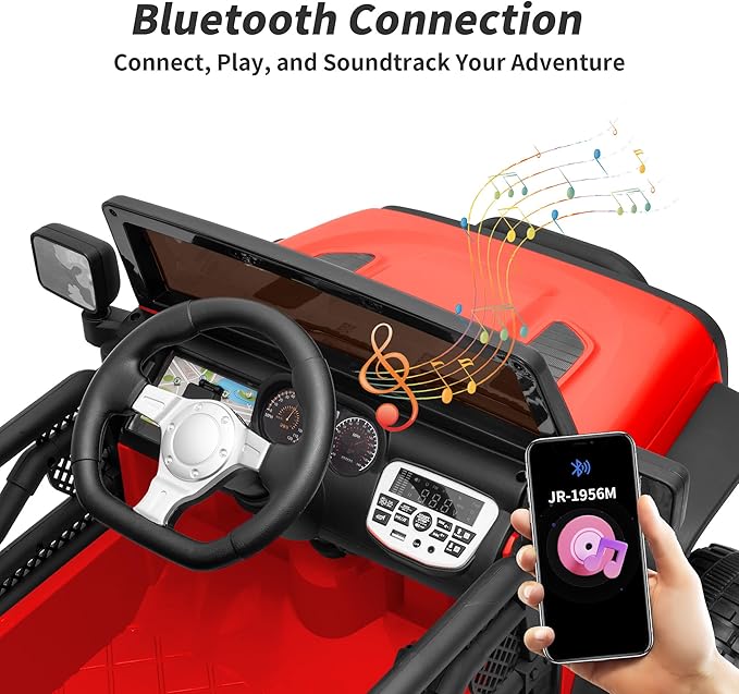 Kids Ride on Car Toy, 12V Electric Car for Kids with Remote Control, LED Light - Red