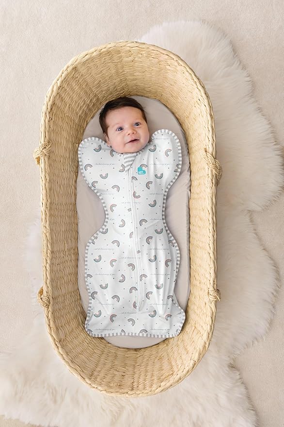 Love to Dream Swaddle UP, Baby Sleep Sack, Self-Soothing Swaddles for Newborns, Get Longer Sleep, Snug Fit Helps Calm Startle Reflex, New Born Essentials for Baby, 1.0 TOG, 5-8.5 lbs, Rainbow Dream