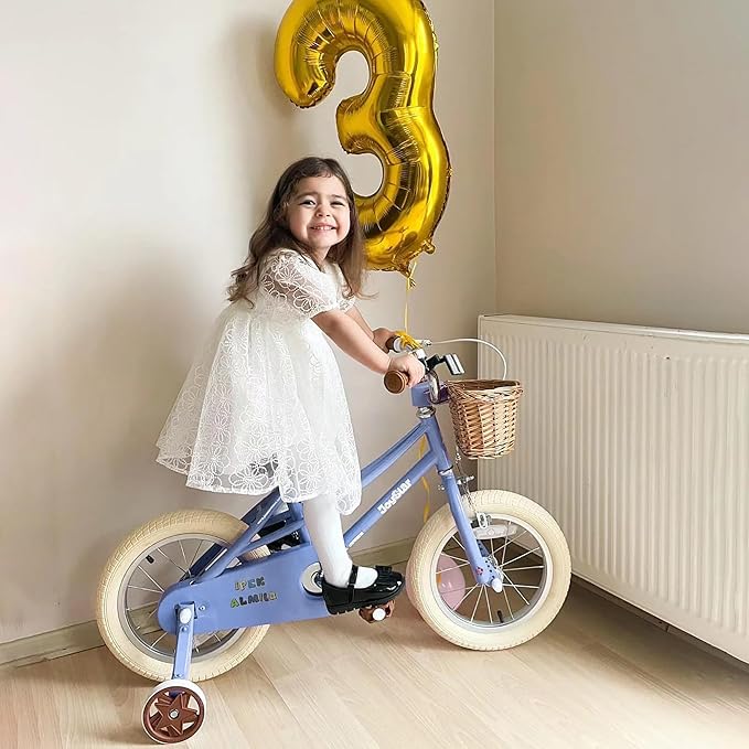 JOYSTAR Girls Bike for 2-12 Years Old Toddlers and Kids, 12" 14" 16" 18“ 20" Retro Style Kids Bike with Training Wheels, 18 20 Inch Children Bicycle with Kickstand