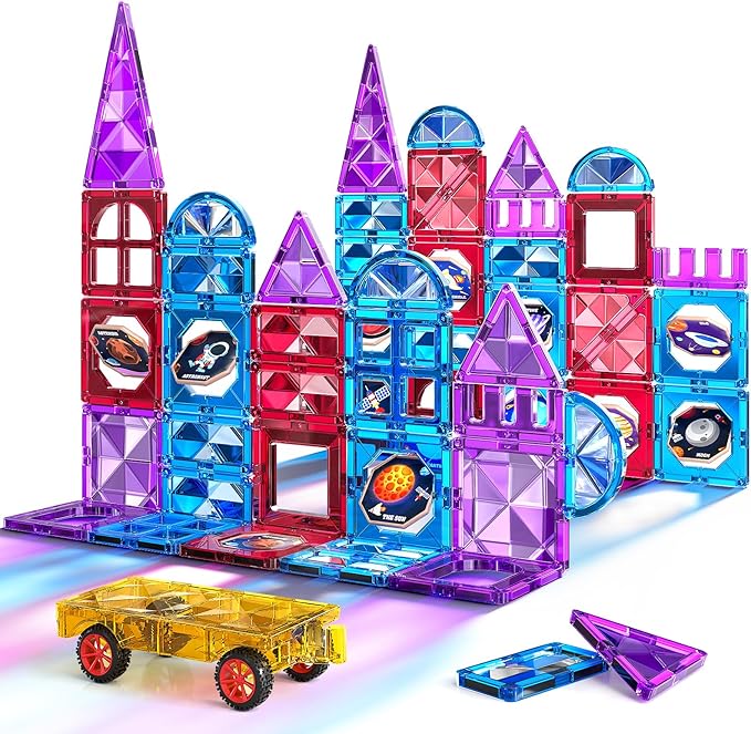 Magnet Toy for Toddlers 1-3, Toddler Magnet Building Blocks Tiles Toys for Kids Ages 1-3 4-8, Preschool Learning Sensory Educational Gifts Toys for Boys and Girls 3+ Year Old