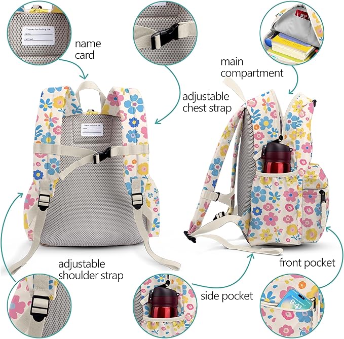 atgark Kids Backpack for Girls: Girls Backpack 6-10 - Kindergarten Elementary School Bookbag for Boy Girl
