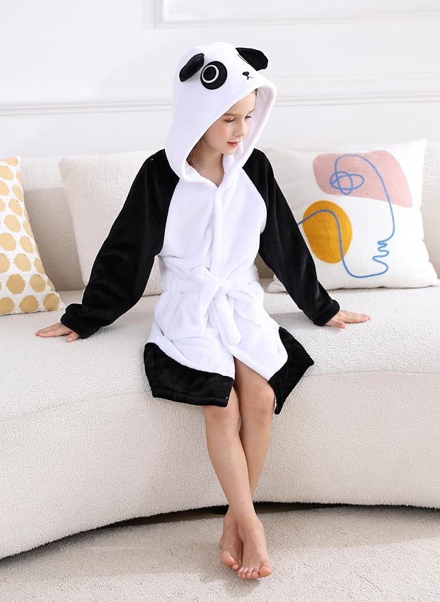 CuteOn Bathrobe for Women Soft Fleece Hooded Plush Loungewear