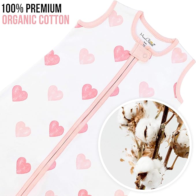 Baby Sleep Sack 1.0 TOG, Organic Cotton Baby Wearable Blanket with Two-Way Zipper, Swaddle Transition Baby Sleeping Bag, All-Season Sleep Sack for Newborn Infant Toddler Boy Girl, 18-24 Months, 1-Pack