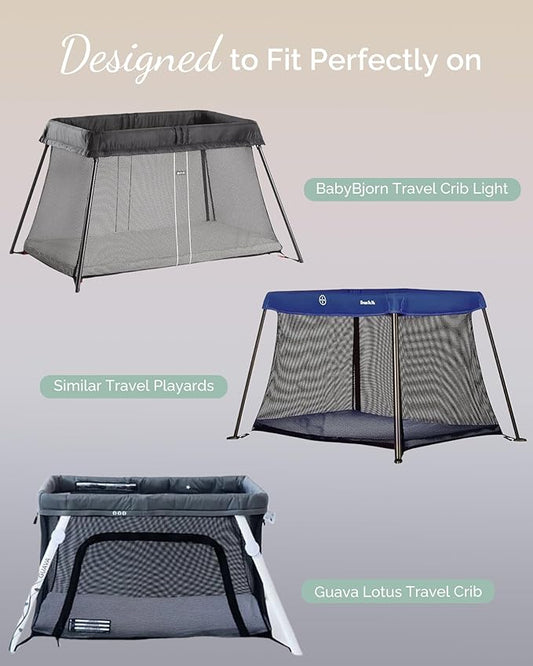 Pack and Play Sheets for Baby Bjorn, Guava Lotus Travel Crib and 24 x 42 Inch Travel Light Playard Mattress – Buttery Soft Jersey Pack n Play Sheets Fitted, Grey + Navy + Cloud, 3 Pack