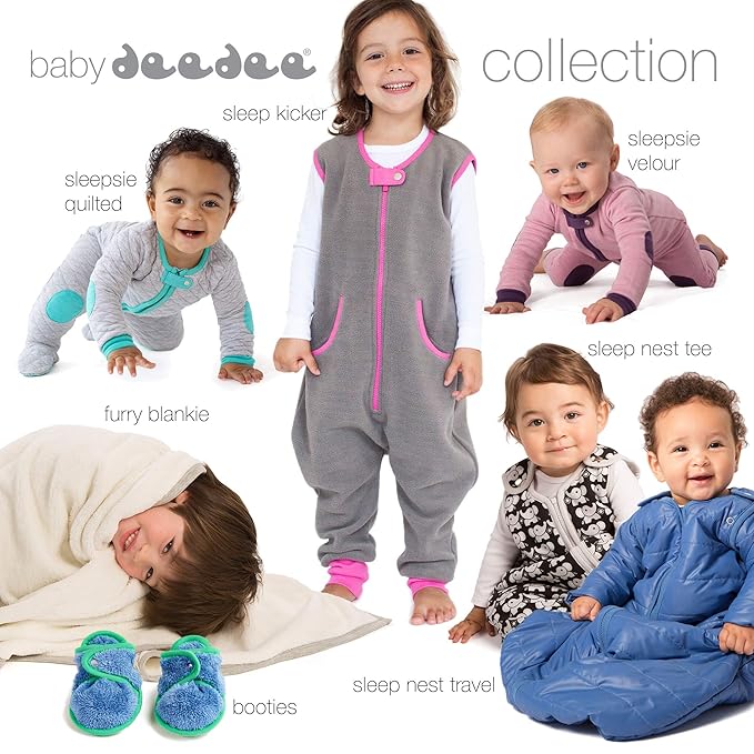 Baby Deedee Sleep Nest Travel Quilted Baby Sleeping Bag Sack with Sleeves, Gray Skies, Medium (6-18 Months)