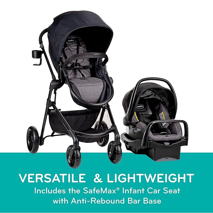 Evenflo Pivot Modular Travel System with LiteMax Infant Car Seat (Casual Gray)