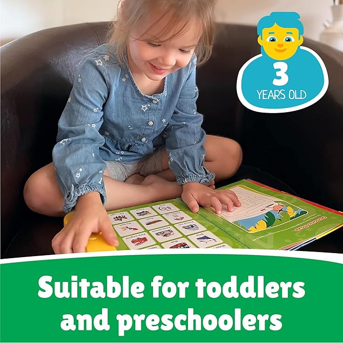 Preschool Learning Activities Book – Interactive ABC Sound Book, Toddler Learning Toy for Kids Ages 3+, Educational Alphabet Toy for Boys and Girls.