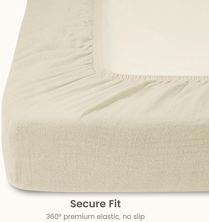 Bioweaves Organic Cotton Muslin Bassinet Sheet, GOTS Certified Extra Soft Fitted Sheet, Universal Fit for Oval Baby Bassinet Mattresses, 33" x 17", 4 Inch Pocket, Natural