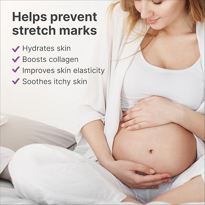 TriLASTIN Maternity Stretch Mark Cream - Hydrating Pregnancy-Safe Skin Care - Gentle Hypoallergenic Care for Pregnancy Must Haves - Pairs Belly Butter & Stretch Mark Oil - 4 Fl Oz Each, Pack of 2