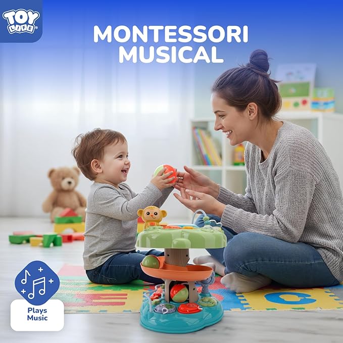 TOY Life Montessori Musical Toy for 1 Year Old Boy Gift, Musical Busy Treehouse Toddlers Learning Toy for 1-2 Boys Girls, Baby Toys 12-18 Month, Educational Toddler Toys for Christmas Birthday Gifts