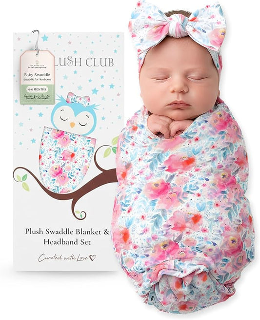 Swaddles for Newborns Baby Blanket Set Ultra-Soft 95% Bamboo Viscose Baby Swaddle for 0-3 Months | Newborn Essentials Must Haves Bamboo Viscose Swaddle Blankets