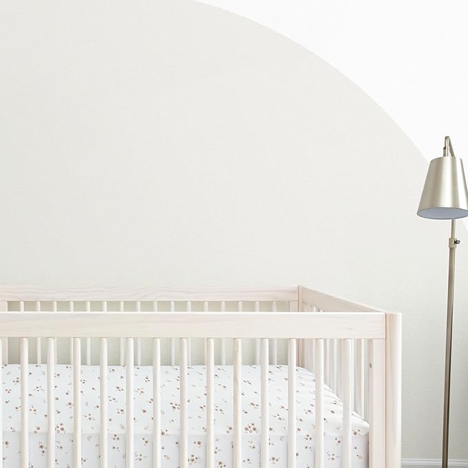 Makemake Organics GOTS Certified Organic Cotton Fitted Crib Sheet Soft Breathable (28"x52", Bloom)