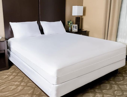 Zippered Full (8"-10" Depth) Mattress Protector - Bed Bug Waterproof Mattress Cover, Premium Quality Hypoallergenic Encasement White