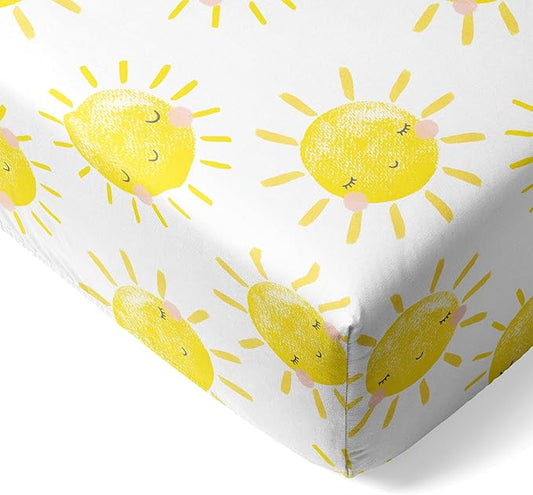 Little Sleepies Baby Crib Sheets, Buttery Soft Viscose from Bamboo Crib Sheets for Boys & Girls, Toddler Bed Sheet, Standard Crib Mattress Sheet, Super Stretchy & Elasticized (Sunshine)