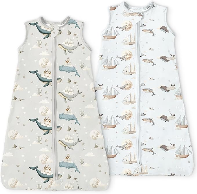 Toddler Sleep Sacks 2T-3T-4T, 0.5 TOG Light Summer Wearable Blankets, Extra Long XL Sleeping Bags, 2 Pack