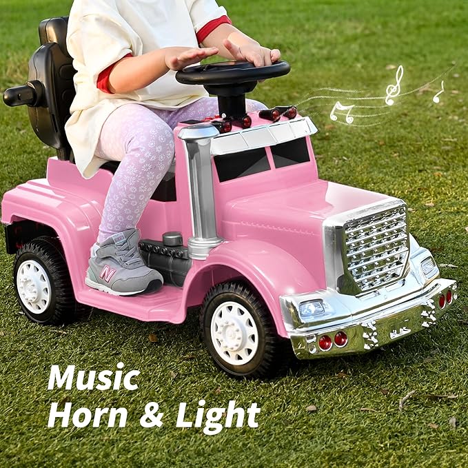 3-in-1 Ride on Push Car for Toddler with Handle, Toddler Ride on Toy for Boys, Stroller Sliding Walking Car w/Music, Horn and Lights - Light Pink