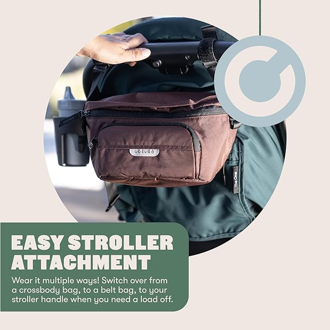 Colugo On-The-Go Stroller Organizer Insert with Zipper, Caddy with Cup Holder, Stroller Accessories for Parents specially designed to fit to your stroller with Non Slip Straps (Dune Zebra)