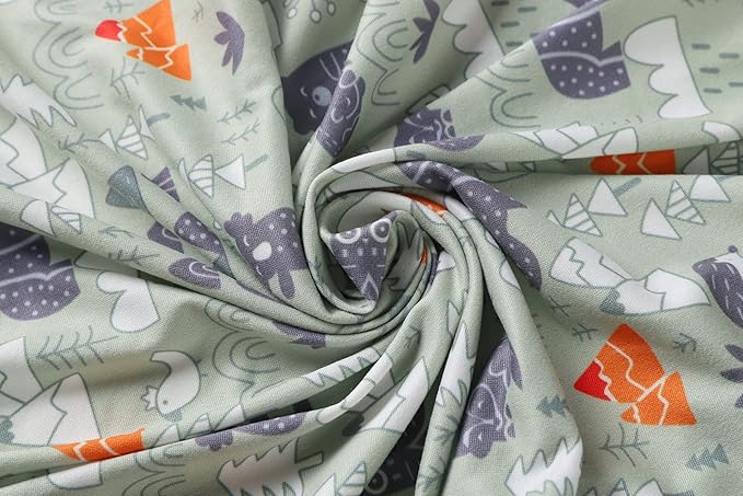 Onacosht Bassinet Sheets 3 Pack for Baby Boy, Soft Stretchy Universal Fitted Sheet Set for Oval Rectangle Hourglass Bassinet Mattress, Forest Fox Elephant Printing