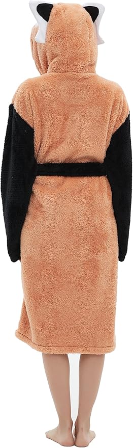 CuteOn Bathrobe for Women Soft Fleece Hooded Plush Loungewear