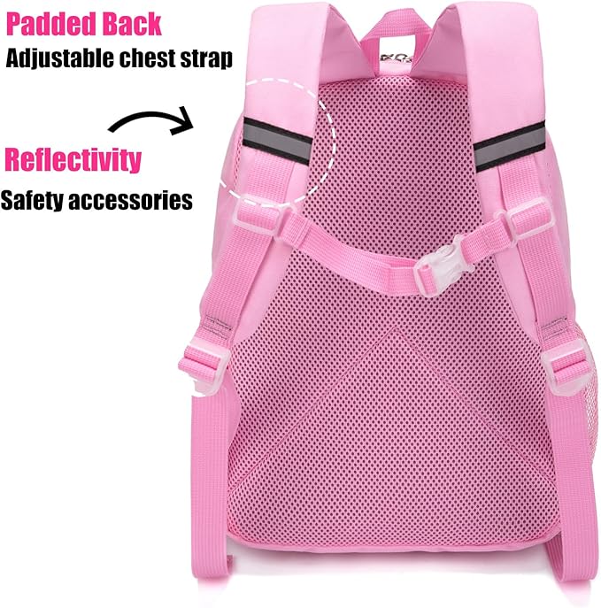 HawLander Little Kids Backpack for Boys or Girls, Toddler School Bag Fits 3 to 6 years old, Pink Blue, 15 Inch