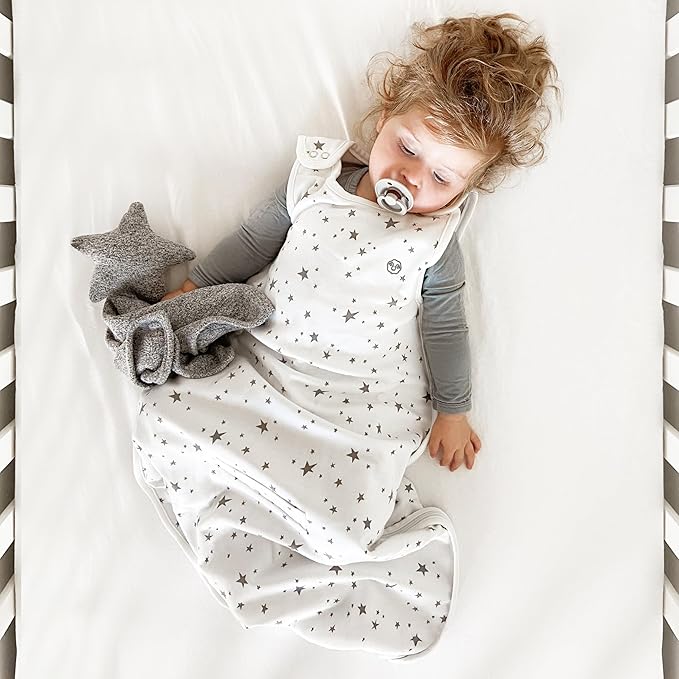 Woolino Toddler Sleeping Sack, 4 Season, Merino Wool and Organic Cotton, Baby Sleep Bag, 2-4 Years, Stars