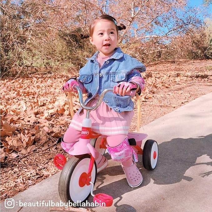 Soft-Style Kids Knee and Elbow Pads with Bike Gloves, Flexible Impact-Resistant Gear for Ages 2-11, Designed for Balance Bikes, Roller-Skating, and Skateboarding