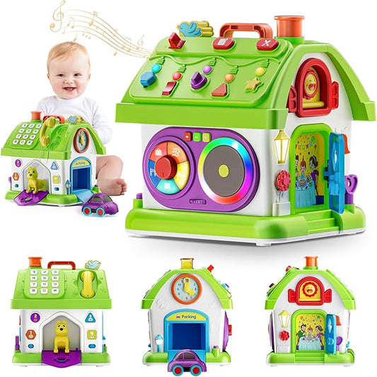 Montessori Toy for 1 Year Old Girl Boy Gifts, Musical Baby Toy 9-12-18 Month, Bilingual Educational Toddler Toy Age 1-2, First Birthday Gift for 1 Year Old Girl Boy (Green)