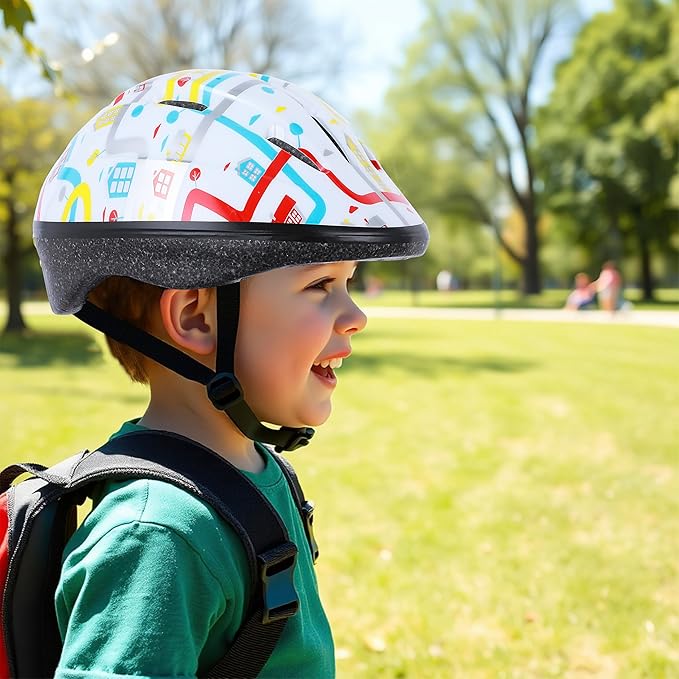 Kids Helmet Adjustable for Kids Ages 3-8 Years Old Boys Girls, Toddler Helmet with Protective Sports Gear Set Knee Elbow Pads Wrist Guards for Cycling Skateboard Scooter