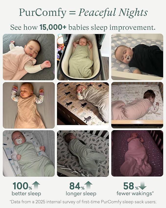 PurComfy Quilted Supersoft Sleep Sack, 2.5 TOG Premium Bamboo Viscose Warm Baby Sleeping Bag, Thick Babies Wearable Blanket