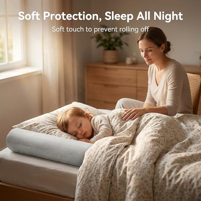 Inflatable Bed Bumpers for Toddlers (2 Pack), Portable Bed Rail Guard for Kids, 1-Minute Quick Inflate, Non-Slip Flocked Surface & PVC Core, Travel Bed Bumper for Home or Hotel