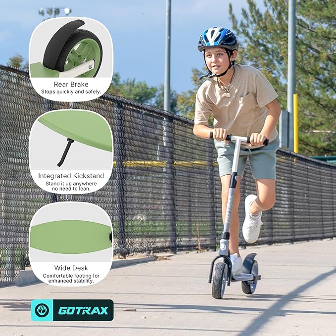 Gotrax KS8 Kick Scooter for Kids 5+, Large 8" Wheels and Height Adjustable Handlebar, Sturdy Wide Deck & Rear Brake, Detachable for Easy Storage, 2 Wheels Scooter for Kids, Teens, Gift for Boy & Girl