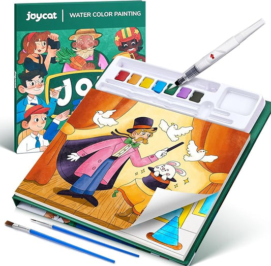 JoyCat Paint with Water Coloring Books for Toddlers, Watercolor Painting Sets for Kids Ages 3-5 4-8, Arts and Crafts Drawing Activities Toy Birthday Gift for Boys Girls (Occupations)