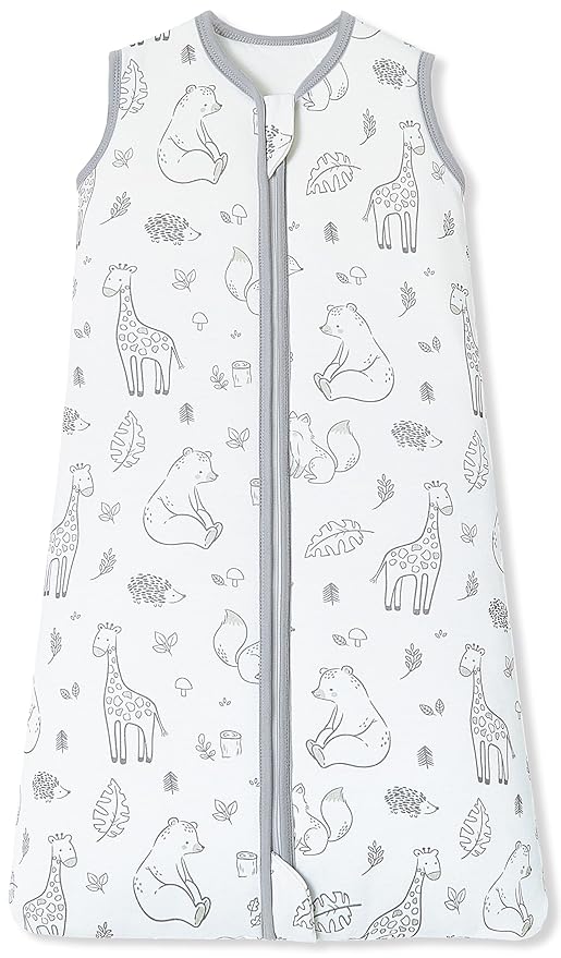 Baby Sleep Sack 18-24 Months 1.5 TOG, 2 Pack Bamboo Baby Wearable Blanket with 2-Way Zipper, Infant Toddler Sleeping Sack for Newborn Boys and Girls, Giraffe Bear