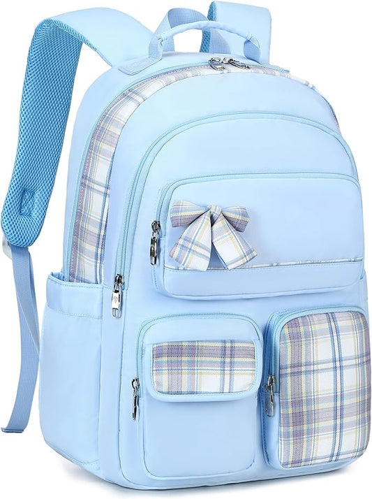 KIDNUO Backpack for Girls,School Backpacks for Teen,Cute College Bags for Women Students Large Bookbag 15.6 Inch Laptop Bag Back Pack Kids Kindergarten Elementary Casual Travel Daypacks Blue