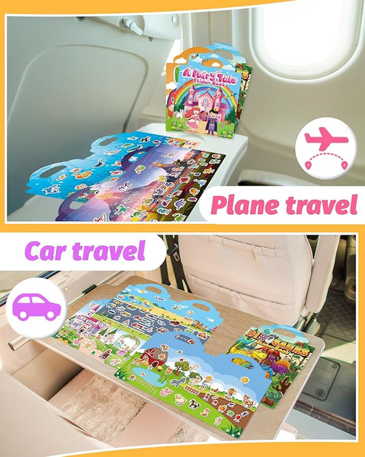 Walenced Reusable Sticker Book for Toddlers, Stickers for Kids, Toddler Craft Activities, Toddler Travel Toys Ages 3 and Up Boy Girl Birthday Gifts