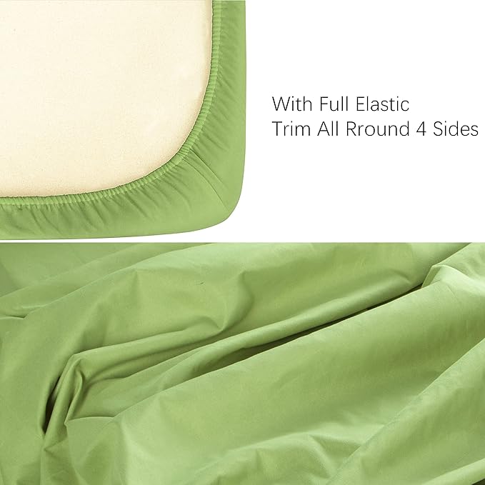 NTBAY 2 Pack 100% Brushed Microfiber Fitted Crib Sheet, Super Soft and Cozy 28x52 Crib Sheet for Standard Crib and Toddler Mattresses, Boys, Girls, Unisex, Green, 28x52 Inches